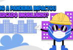 ilustração divertida com personagem usando máscara de proteção e a pergunta 'como a pandemia impactou o mercado imobiliário?'